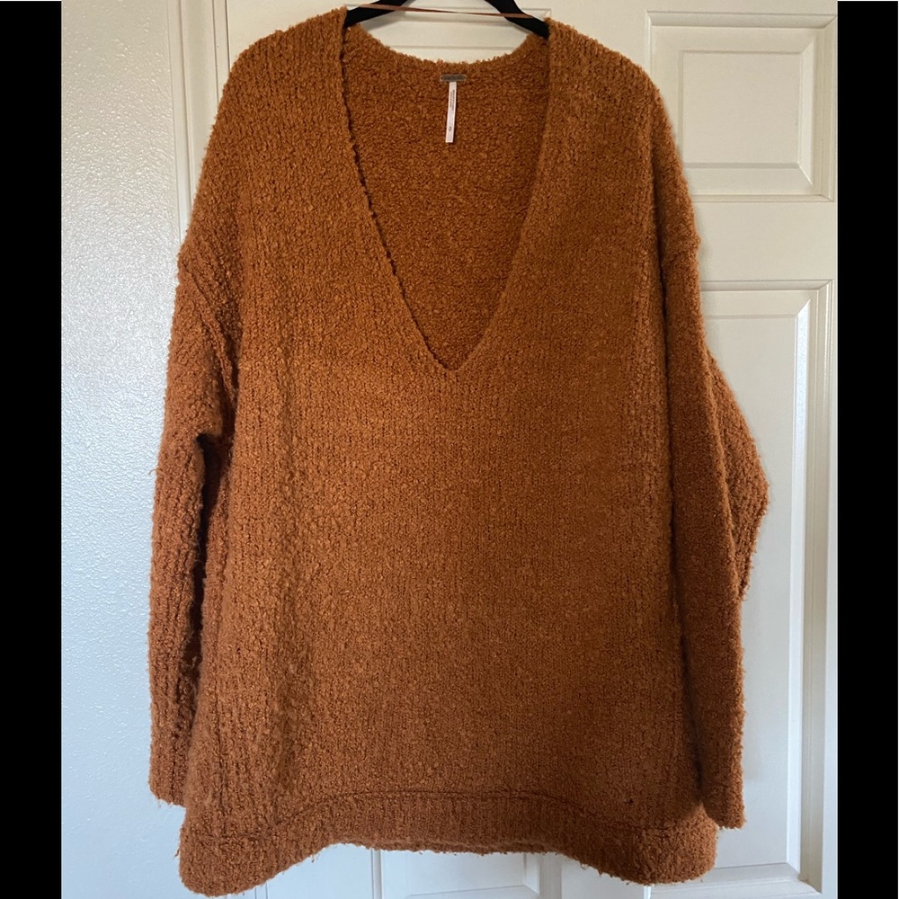 Free people oversized sweater burnt orange